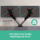 2 Arms Adjustable Monitor Screen Holder - Black
