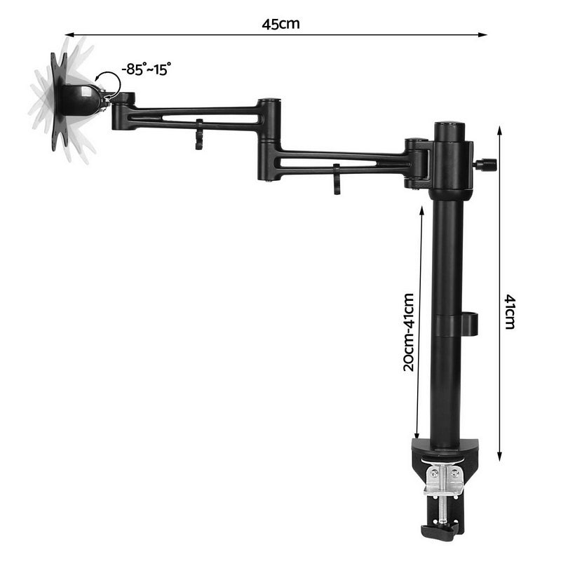 Adjustable Monitor Arm Desk Mounted - Black