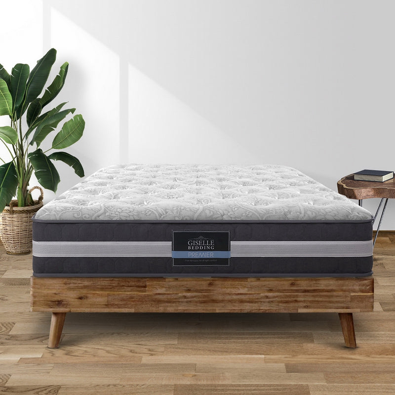 Giselle Bedding Double Mattress Bed Size 7 Zone Pocket Spring Medium Firm Foam 30cm