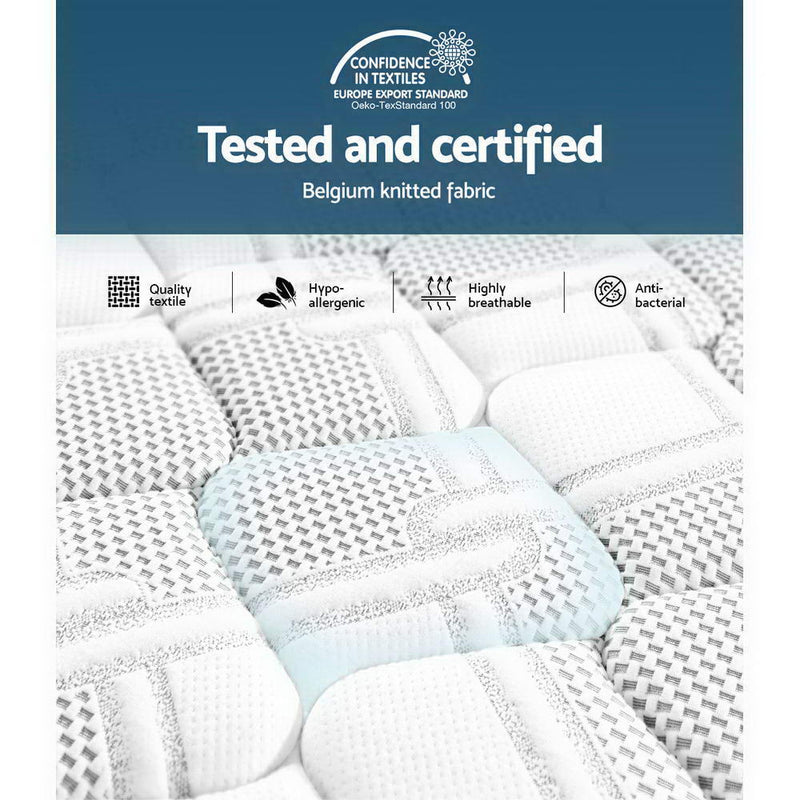Giselle Bedding 36CM Queen Mattress 7 Zone Euro Top Pocket Spring Medium Firm Foam