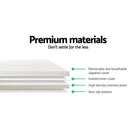 Giselle Bedding Memory Foam Mattress Topper Queen Size 5cm Underlay Fabric Cover