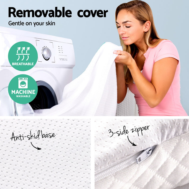 Giselle Bedding Memory Foam Mattress Topper Queen Size 5cm Underlay Fabric Cover