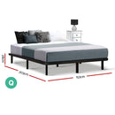 Queen Size Metal Bed Base - Black