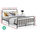 Queen Size Metal Bed Frame - Black