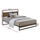 Metal Bed Frame Single Size Mattress Base Platform Foundation Black Dane