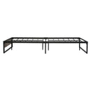 Metal Bed Frame King Single Size Mattress Base Platform Wooden Black OSLO