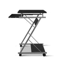 Metal Pull Out Table Desk - Black