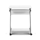 Metal Pull Out Table Desk - White