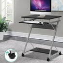 Metal Pull Out Table Desk - White