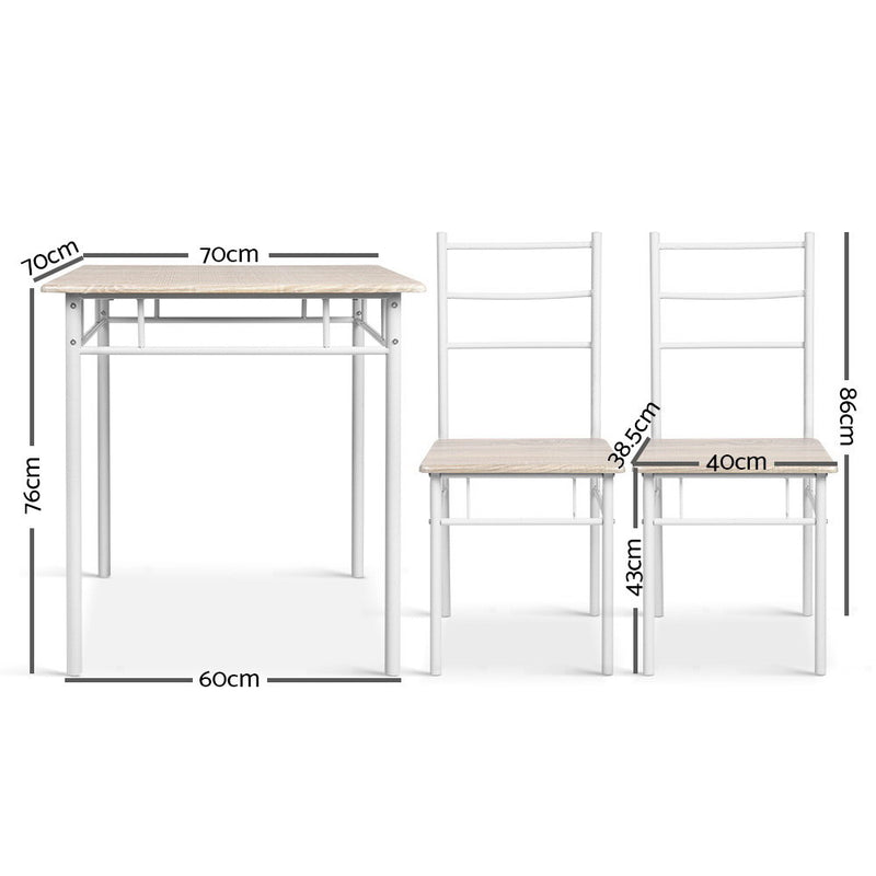 3 Piece Dining Set - Natural
