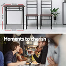 Metal Table and Chairs - Walnut & Black