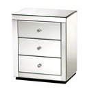 Mirrored Bedside Table Drawers Furniture Mirror Glass Presia Silver