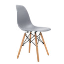 Set of 4 Retro Dining DSW Chairs Kitchen Cafe Beech Wood Legs Grey