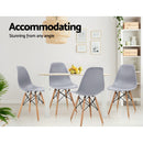 Set of 4 Retro Dining DSW Chairs Kitchen Cafe Beech Wood Legs Grey