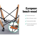 Set of 4 Retro Dining DSW Chairs Kitchen Cafe Beech Wood Legs Grey