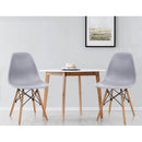 Set of 4 Retro Dining DSW Chairs Kitchen Cafe Beech Wood Legs Grey