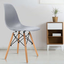 Set of 4 Retro Dining DSW Chairs Kitchen Cafe Beech Wood Legs Grey