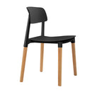 Set of 4 Belloch Replica Dining Chairs Kichen Cafe Stackle Beech Wood Legs Black