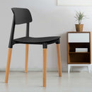 Set of 4 Belloch Replica Dining Chairs Kichen Cafe Stackle Beech Wood Legs Black