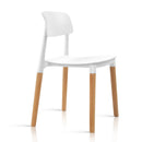Set of 4 Belloch Replica Dining Chairs Kichen Cafe Stackle Beech Wood Legs White