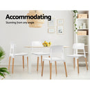 Set of 4 Belloch Replica Dining Chairs Kichen Cafe Stackle Beech Wood Legs White