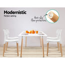 Set of 4 Belloch Replica Dining Chairs Kichen Cafe Stackle Beech Wood Legs White