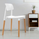 Set of 4 Belloch Replica Dining Chairs Kichen Cafe Stackle Beech Wood Legs White
