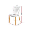 Set of 4 Dining Chairs Replica Kitchen Chair White Retro Rubber Wood Cafe Seat