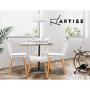 Set of 4 Dining Chairs Replica Kitchen Chair White Retro Rubber Wood Cafe Seat