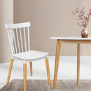 Set of 4 Dining Chairs Replica Kitchen Chair White Retro Rubber Wood Cafe Seat