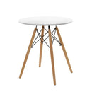 Round Dining Table 4 Seater 60cm Cafe Kitchen Retro Timber Wood MDF Tables White