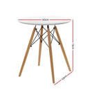 Round Dining Table 4 Seater 60cm Cafe Kitchen Retro Timber Wood MDF Tables White