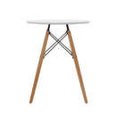 Round Dining Table 4 Seater 60cm Cafe Kitchen Retro Timber Wood MDF Tables White