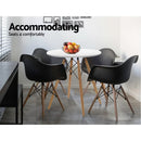 Round Dining Table 4 Seater 60cm Cafe Kitchen Retro Timber Wood MDF Tables White
