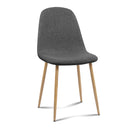 Set of 4 Adamas Fabric Dining Chairs - Dark Grey