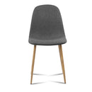 Set of 4 Adamas Fabric Dining Chairs - Dark Grey