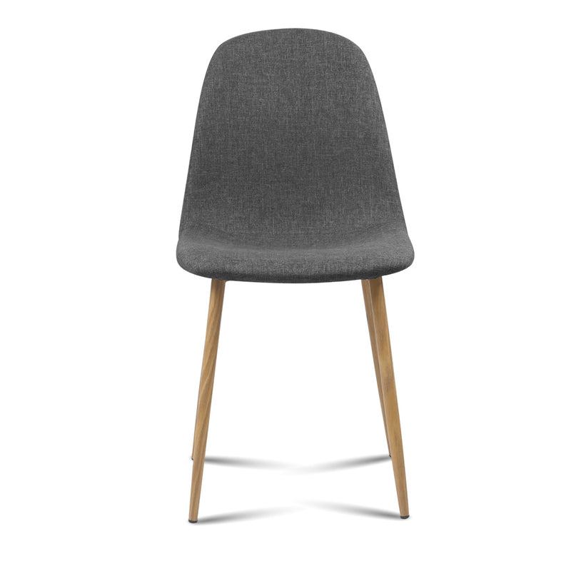 Set of 4 Adamas Fabric Dining Chairs - Dark Grey