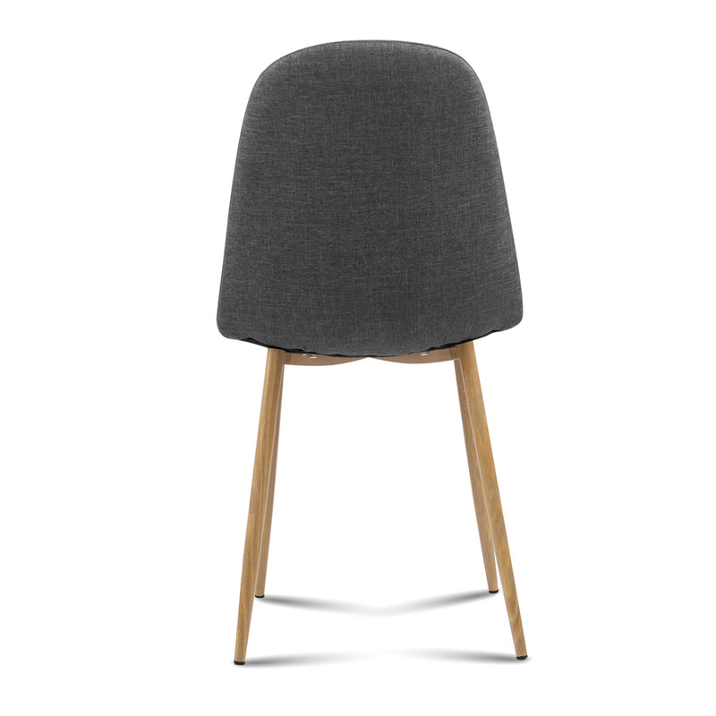 Set of 4 Adamas Fabric Dining Chairs - Dark Grey