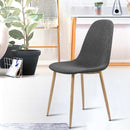 Set of 4 Adamas Fabric Dining Chairs - Dark Grey