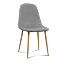 Set of 4 Adamas Fabric Dining Chairs - Light Grey