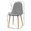 Set of 4 Adamas Fabric Dining Chairs - Light Grey
