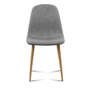 Set of 4 Adamas Fabric Dining Chairs - Light Grey