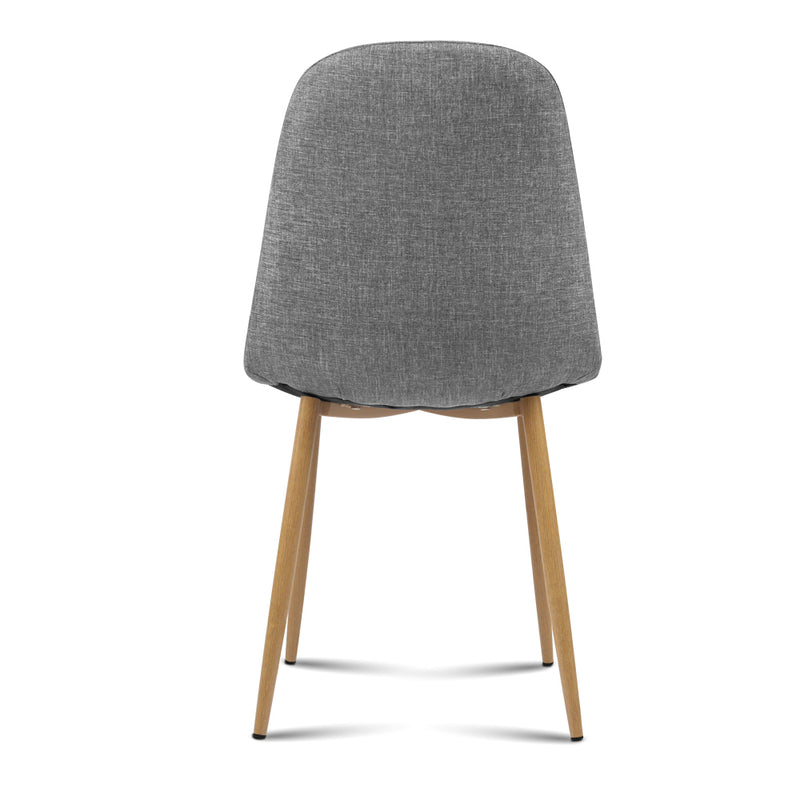 Set of 4 Adamas Fabric Dining Chairs - Light Grey
