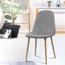 Set of 4 Adamas Fabric Dining Chairs - Light Grey