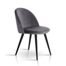 Set of 2 Velvet Modern Dining Chair - Dark Grey