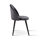 Set of 2 Velvet Modern Dining Chair - Dark Grey
