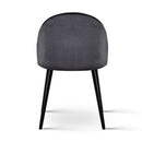 Set of 2 Velvet Modern Dining Chair - Dark Grey