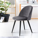 Set of 2 Velvet Modern Dining Chair - Dark Grey