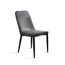 Set of 2 Dining Chairs Retro Chair Replica New metal Legs High Back Velvet Grey