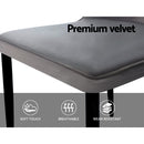 Set of 2 Dining Chairs Retro Chair Replica New metal Legs High Back Velvet Grey